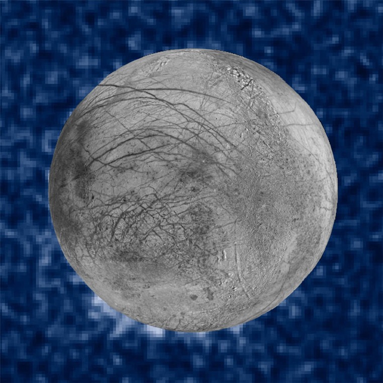 Imagem mostra nuvens de vapor de água em erupção na lua Europa, de Júpiter  (Foto: Nasa)