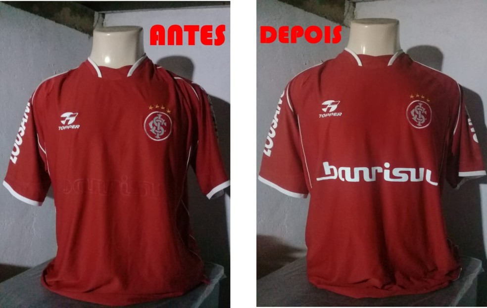 Camisa restaurada do Inter — Foto: Clodoaldo dos Santos/Arquivo pessoal