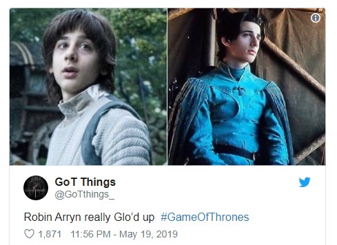 Fãs comentam transformação física de Robin Arryn em Game of Thrones (Foto: Reprodução / Twitter)