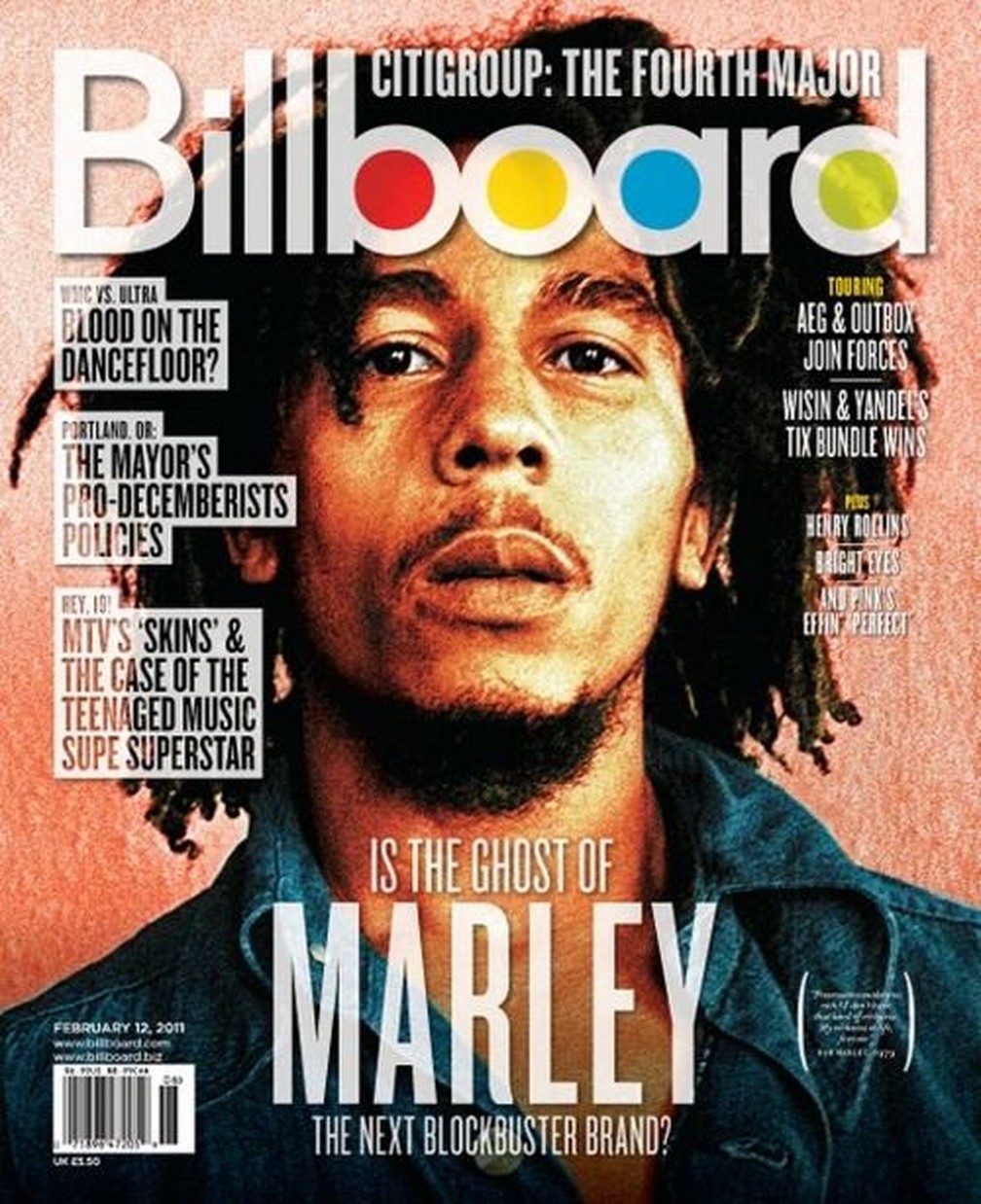 Bob Marley na capa da revista 'Billboard' — Foto: Reprodução/Billboard