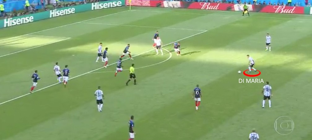 Di Maria no gol de empate da Argentina (Foto: Leonardo Miranda)