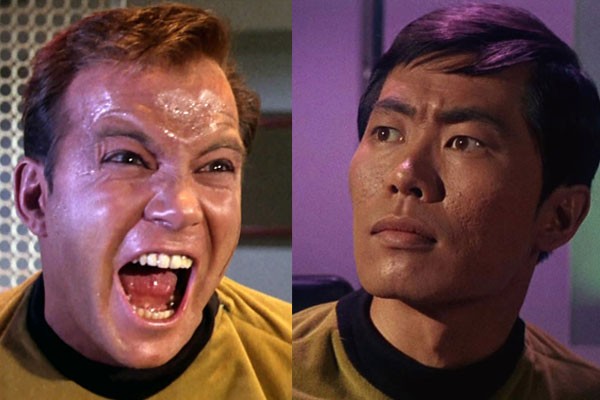 William Shatner e George Takei em 'Star Trek' (Foto: Divulgação)