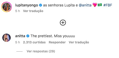 Lupita posta foto com Anitta (Foto: Reprodução/Instagram)