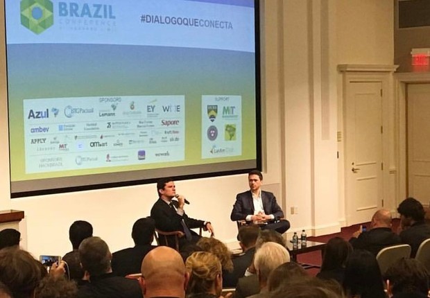 Sérgio Moro durante a Brazil Conference, evento parceria de Harvard e MIT (Foto: Divulgação)