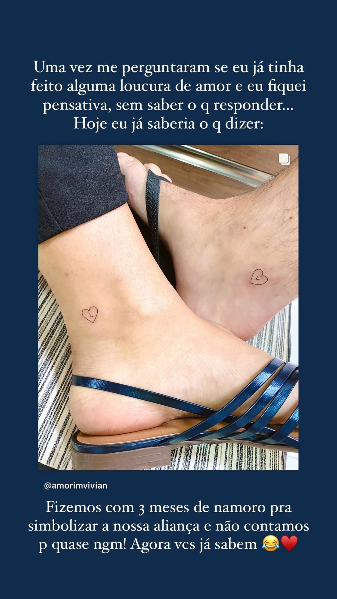 Vivian Amorim mostra tatuagem que fez com o noivo (Foto: reprodução/instagram)