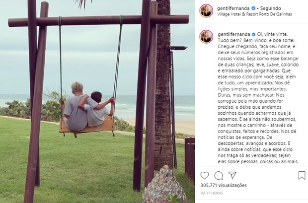 Fernanda Gentil posta vídeo dos filhos, Lucas e Gabriel (Foto: Reprodução/Instagram)