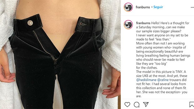 Este post, que viralizou no Instagram, trouxe os holofotes de volta sobre a inclusão de tamanhos diferentes de modelos (Foto: Reprodução/ Instagram)