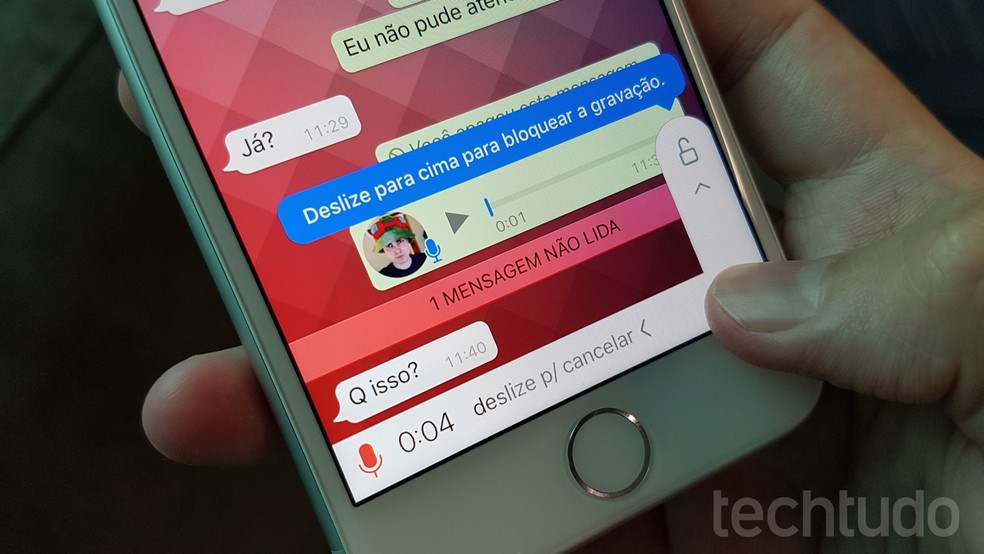 WhatsApp muda e não avisa se escutaram áudio — Foto: Thássius Veloso/TechTudo
