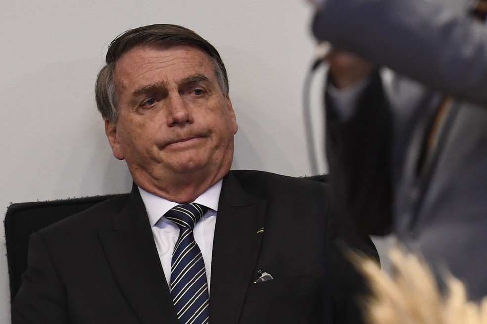 O presidente do Brasil, Jair Bolsonaro, participa de um culto evangélico no Congresso Nacional em 3 de agosto de 2022 — Foto: ateus Bonomi/AGIF/Estadão Conteúdo