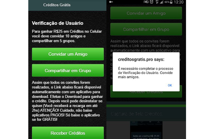 Golpe usa falsa promoção para enganar usuários do WhatsApp (Foto: Reprodução/Psafe)