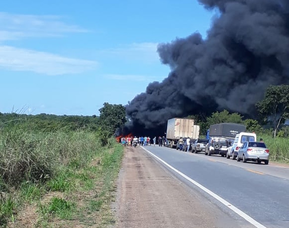 Acidente aconteceu na BR-153 próximo de Cariri do Tocantins — Foto: Divulgação