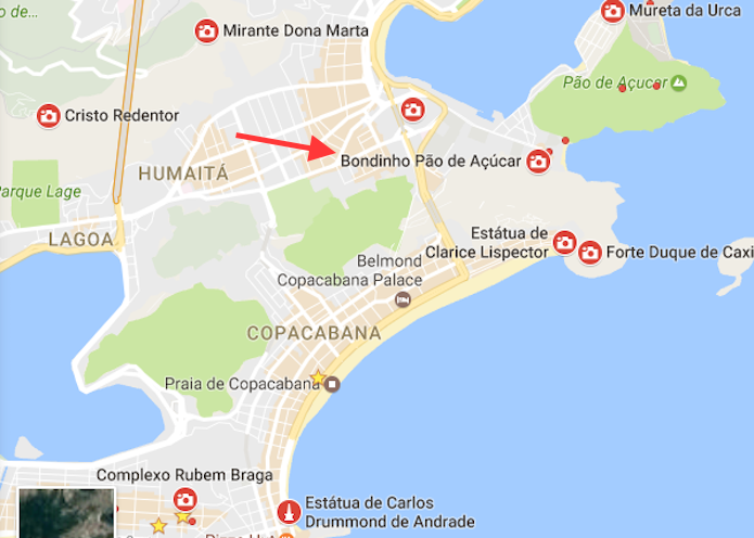 Atrações turísticas de uma cidade marcadas no mapa do Google Maps (Foto: Reprodução/Marvin Costa)