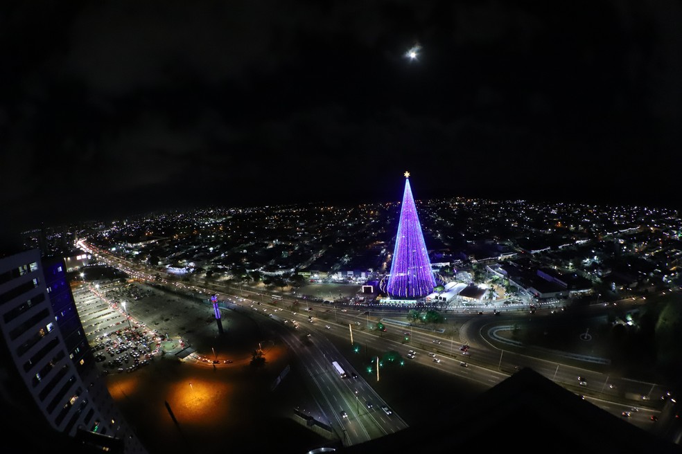 Árvore de Mirassol, Natal em Natal — Foto: Alex Régis/Prefeitura de Natal