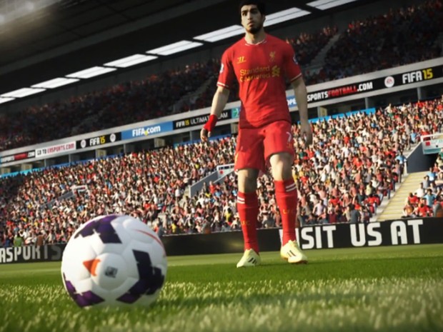 Luis Suárez prepara-se para cobrar falta em 'Fifa 15' (Foto: Divulgação/Electronic Arts)
