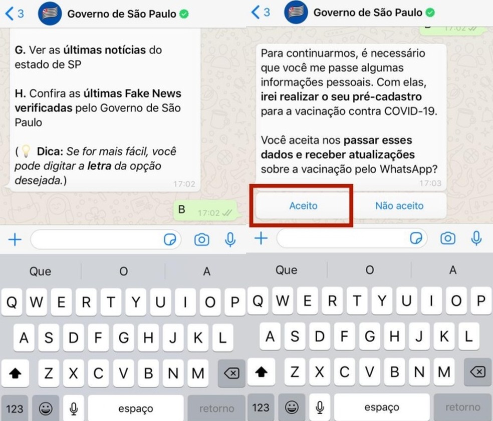 como fazer pre cadastro no vacina ja de sao paulo pelo whatsapp produtividade techtudo