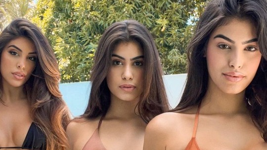 Irmãs Drudi, as Kardashians brasileiras, mostram corpões em dia de piscina