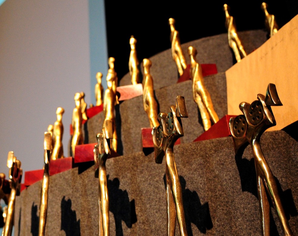 Prêmios do Festival de Brasília do Cinema Brasileiro, os troféus Candago, em imagem de arquivo — Foto: Agência Brasília/Arquivo