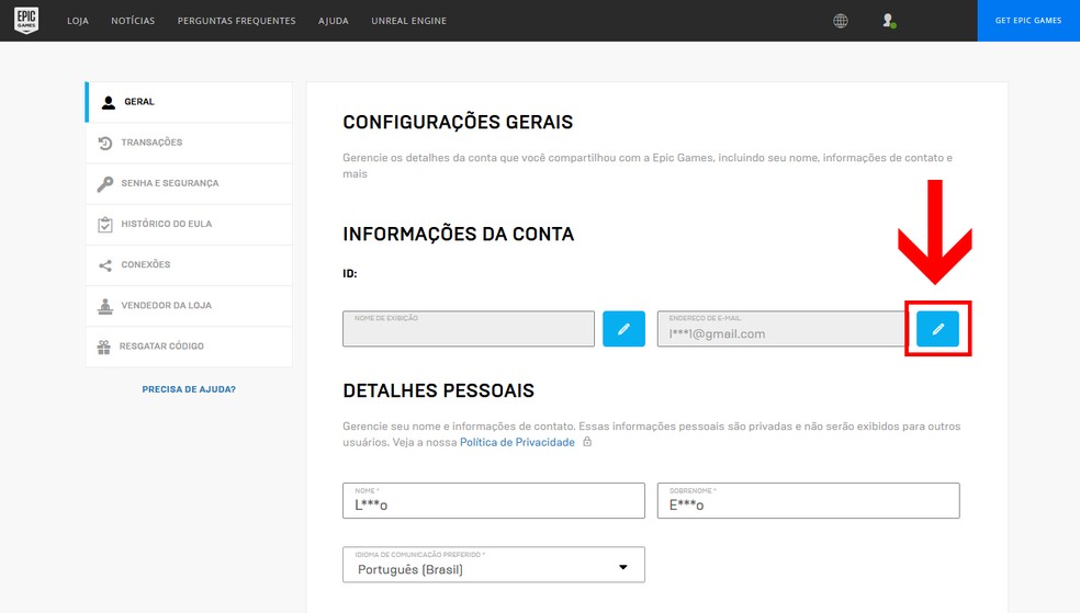 Como Saber O Email Da Conta Do Fortnite Fortnite Como Mudar O E Mail Da Conta Epic Games Battle Royale Techtudo