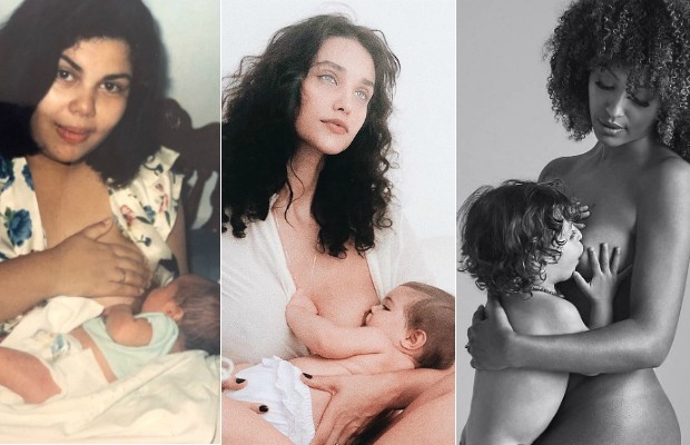 Fabiana Karla, Débora Nascimento e Sheron Menezzes amamentam seus pequenos (Foto: Reprodução / Instagram)
