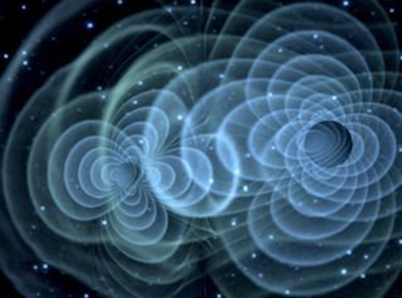 ondas gravitacionais produzidas por uma colisão (Foto: Reprodução)