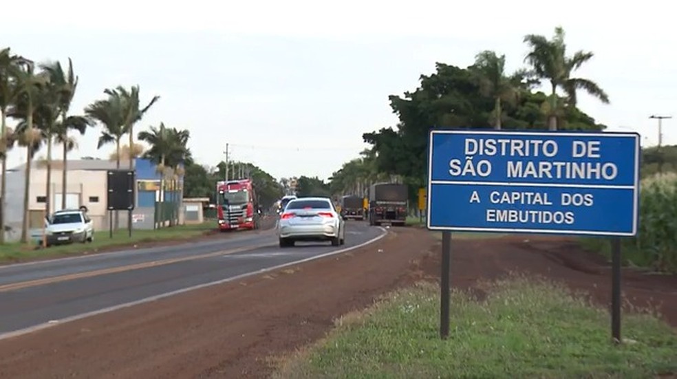 Distrito de São Martinho, em Rolândia, é considerado a capital dos embutidos. — Foto: Reprodução/RPC