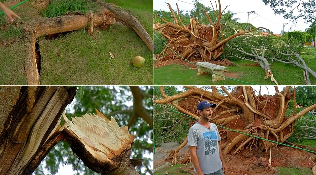 Síndico de condomínio em Maricá ficou assuntado com a destruição causada pela força do vento (Foto: Reprodução/Inter TV)