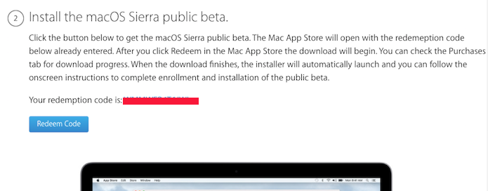 Anotando o código e clicando nela para baixar o macOS Sierra (Foto: Reprodução/Edivaldo Brito)