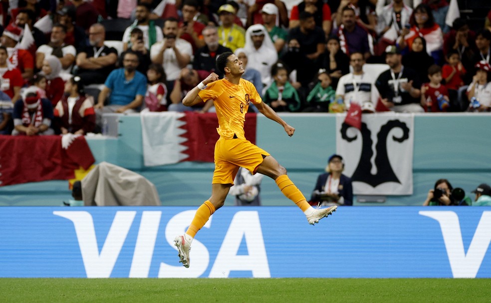 Gakpo comemora gol; Holanda x Catar � Foto: REUTERS/John Sibley