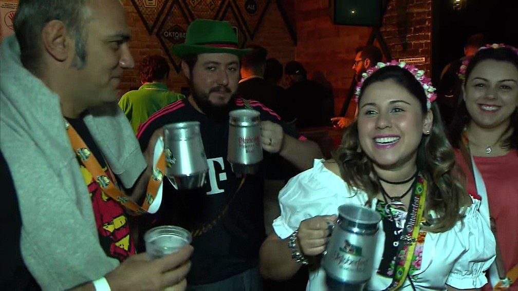 Abertura da 3ª São Paulo Oktoberfest — Foto: TV Globo/Reprodução