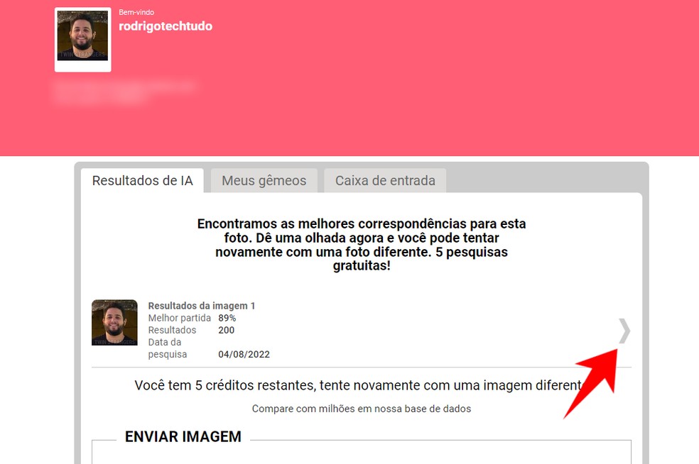 Saiba como encontrar pessoas parecidas com você usando o Twin Strangers — Foto: Reprodução/Rodrigo Fernandes