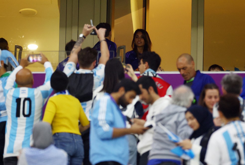 Família de Messi no estádio em Argentina x Croácia — Foto: Reuters
