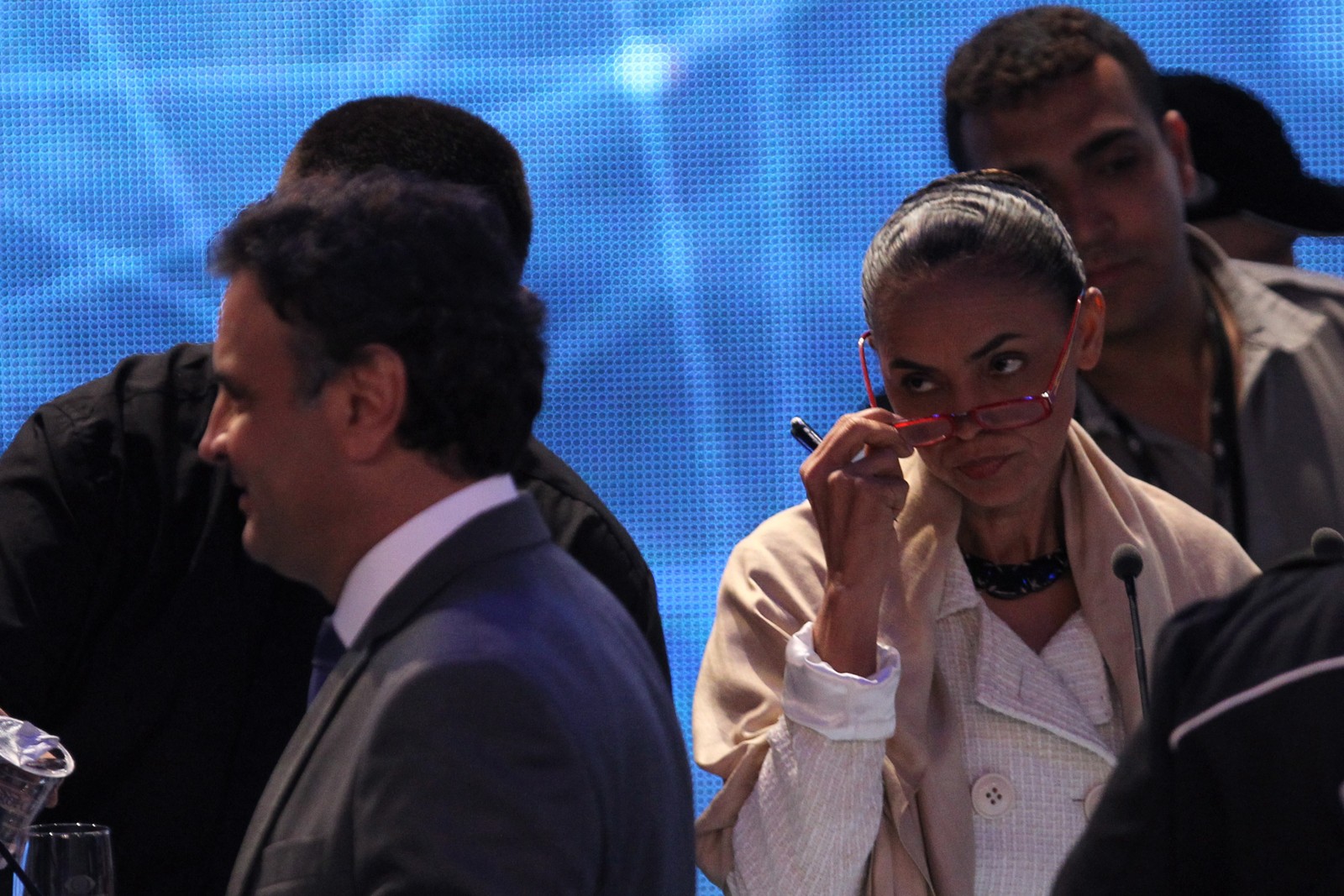 Debate: Aércio Neves e Marina Silva na Band, em 2014 — Foto: Fernando Donasci/Agência O GLOBO
