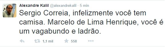 Alexandre Kalil usou o twitter para reclamar da arbitragem (Foto: Reprodução/Twitter )