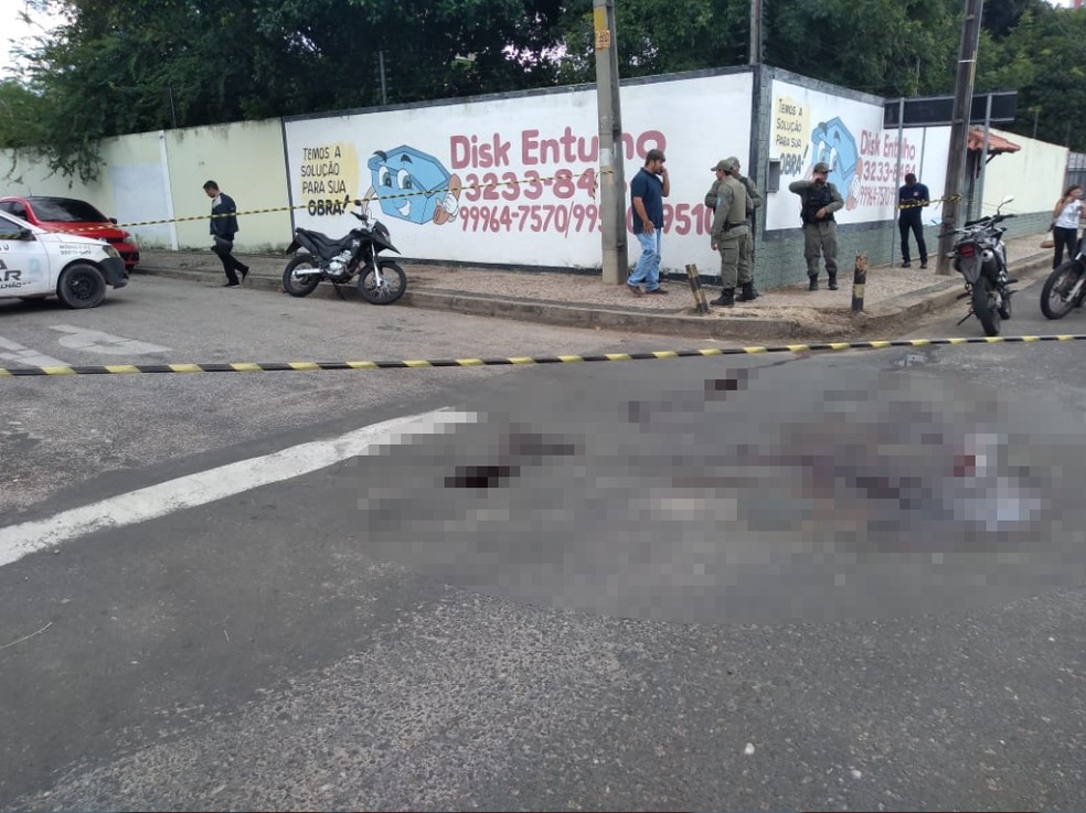 Policial é baleado durante discussão na porta de escola em Teresina — Foto: José Marcelo/G1 PI