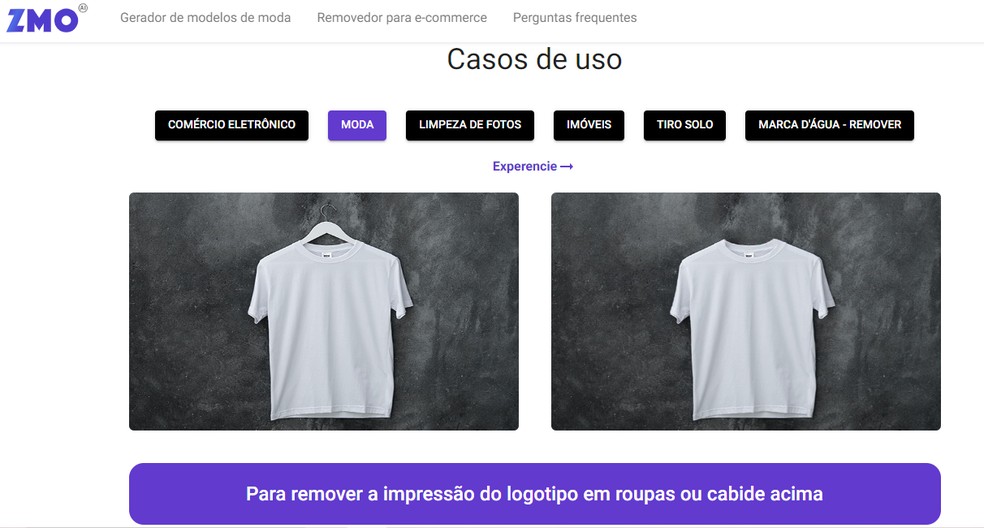 É possível remover objetos indesejados da foto pelo ZMO Remover — Foto: Reprodução/ZMO Remover