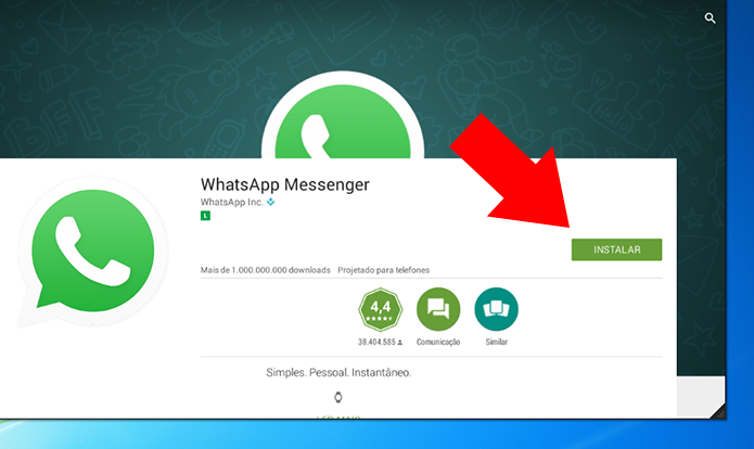 Instale o WhatsApp no emulador (Foto: Reprodução/Paulo Alves)