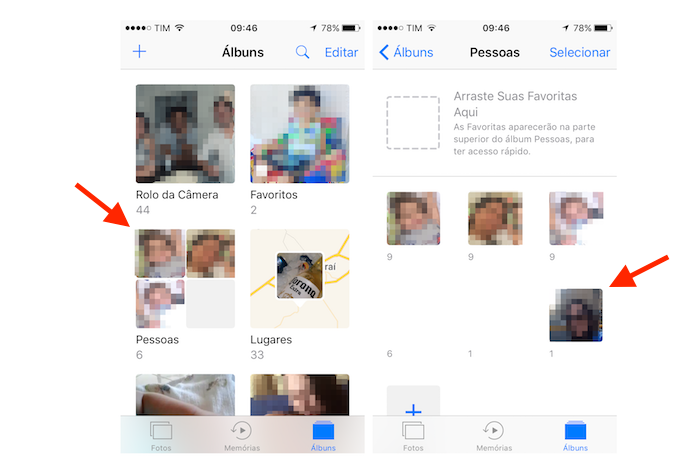 Visualização de pessoas no álbum de fotos do iOS 10 (Foto: Reprodução/Marvin Costa)