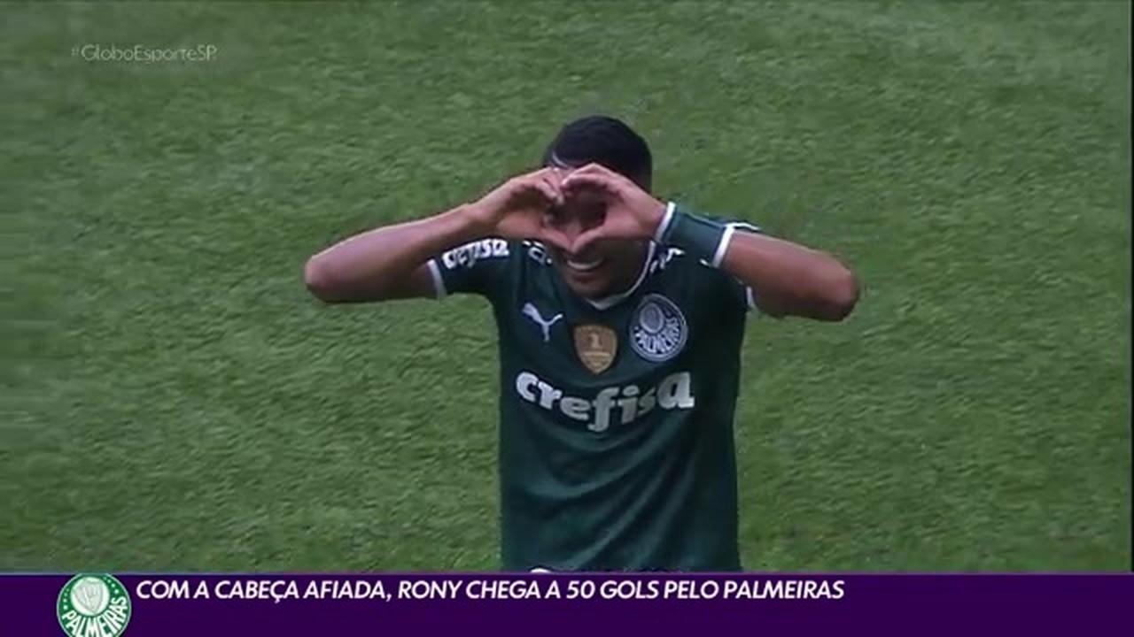Com a cabea afiada, Rony chega a 50 gols pelo Palmeiras