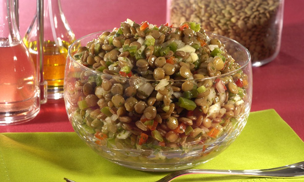 Salada morna de lentilha | Saladas | Receitas