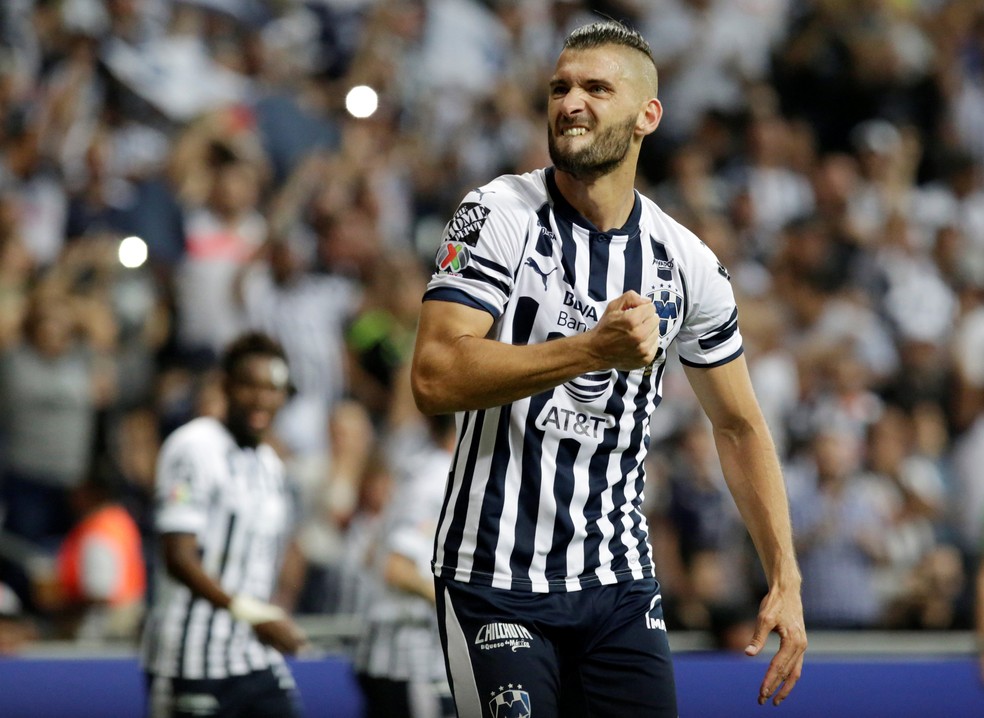 Nicolás Sánchez comemora gol do Monterrey na final da Concachampions — Foto:  REUTERS/Daniel Becerril