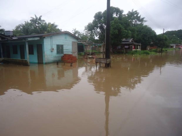Chuvas fortes alagaram casas no município de Ferreira Gomes, no Amapá (Foto: Divulgação/Prefeitura Ferreira Gomes)