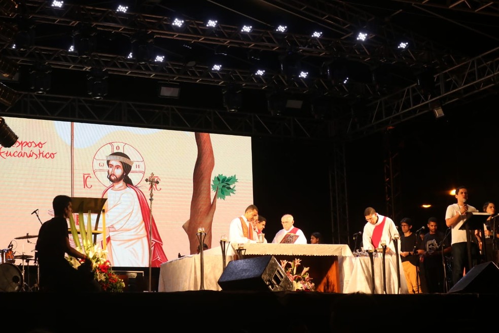 Missa de celebração abriu o Festival Halleluya em Teresina — Foto: Catarina Costa/G1 PI