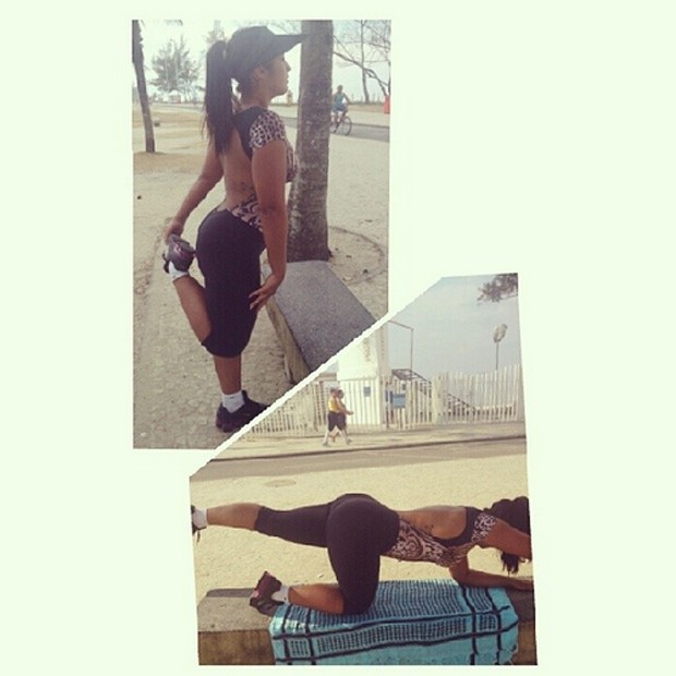 Priscila Pires se exercita (Foto: Reprodução / Instagram)