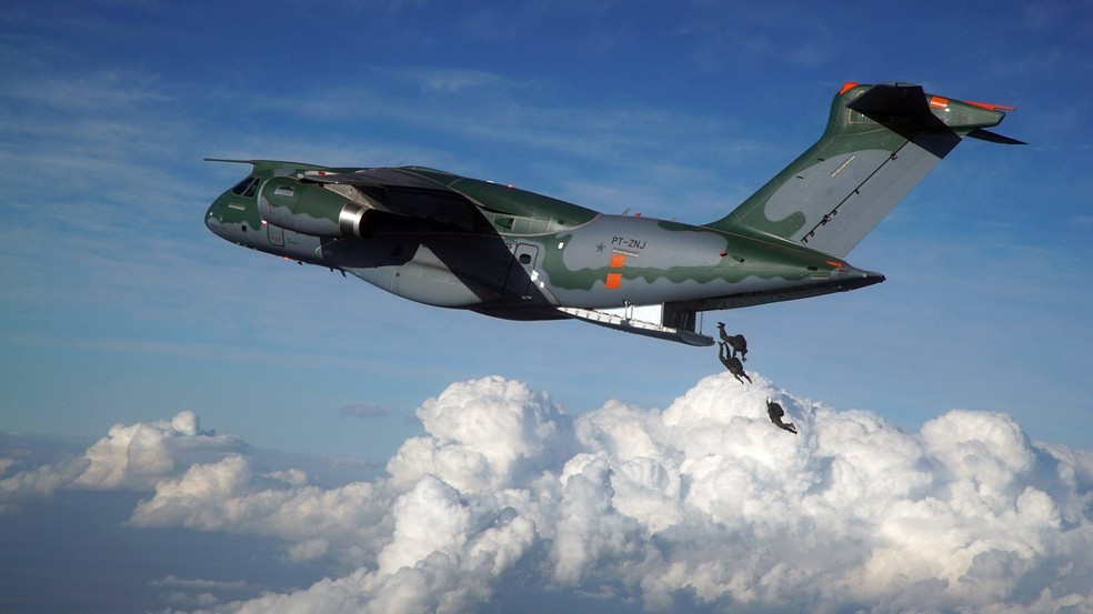 KC-390 Ã© o maior aviÃ£o jÃ¡ produzido no Brasil â€” Foto: Embraer/DivulgaÃ§Ã£o