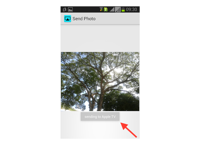 Foto do Android sendo enviada para a TV com Apple TV através do AirBuddy (Foto: Reprodução/Marvin Costa)