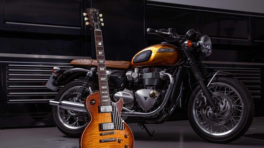 Triumph lança Bonneville em parceria com a marca de guitarras Gibson