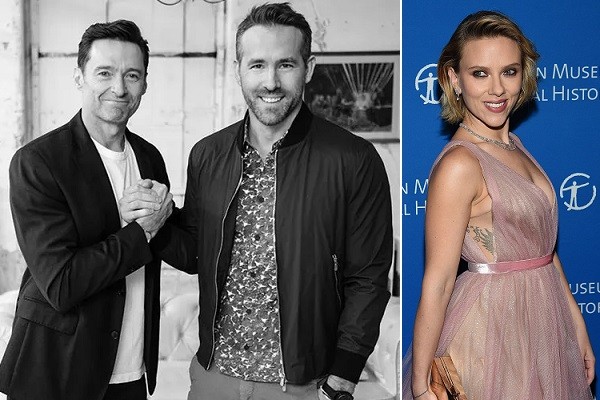 Os atores Hugh Jackman, Ryan Reynolds e Scarlett Johansson (Foto: Getty Images)