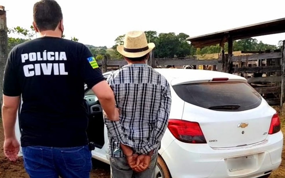 Policial civil prende fazendeiro suspeito de estuprar filho dos funcionários de fazenda em Piranhas, Goiás — Foto: Divulgação/Polícia Civil