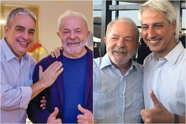 Lula com André Ceciliano (à esq.) e Alessandro Molon (à dir.)