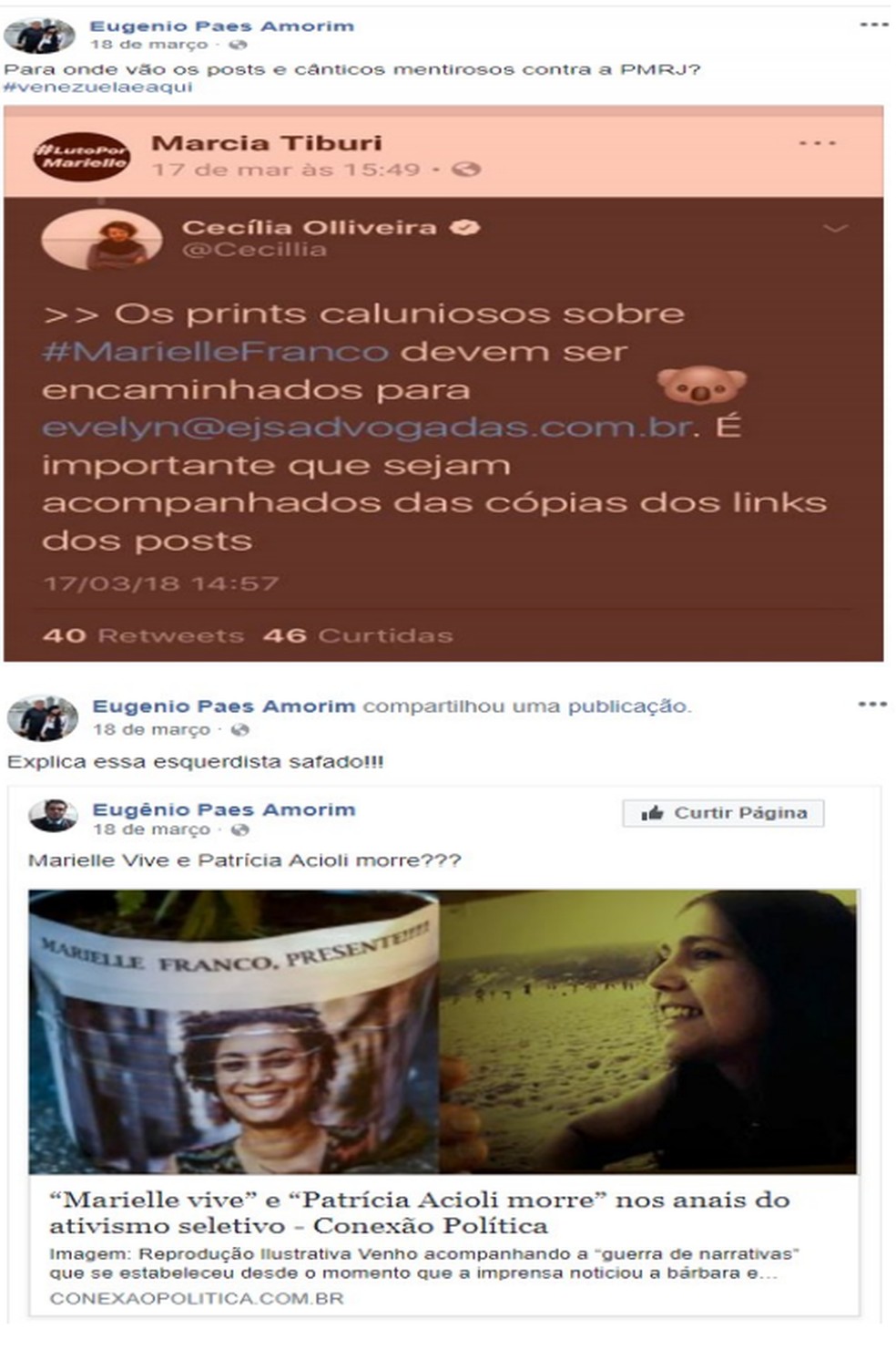 Amorim sofreu punição por publicações de março de 2018 — Foto: Facebook/Reprodução